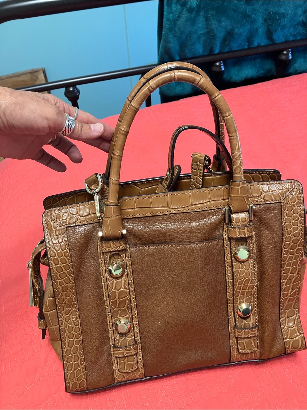 Michael Kors Collins Studded Satchel View 3
